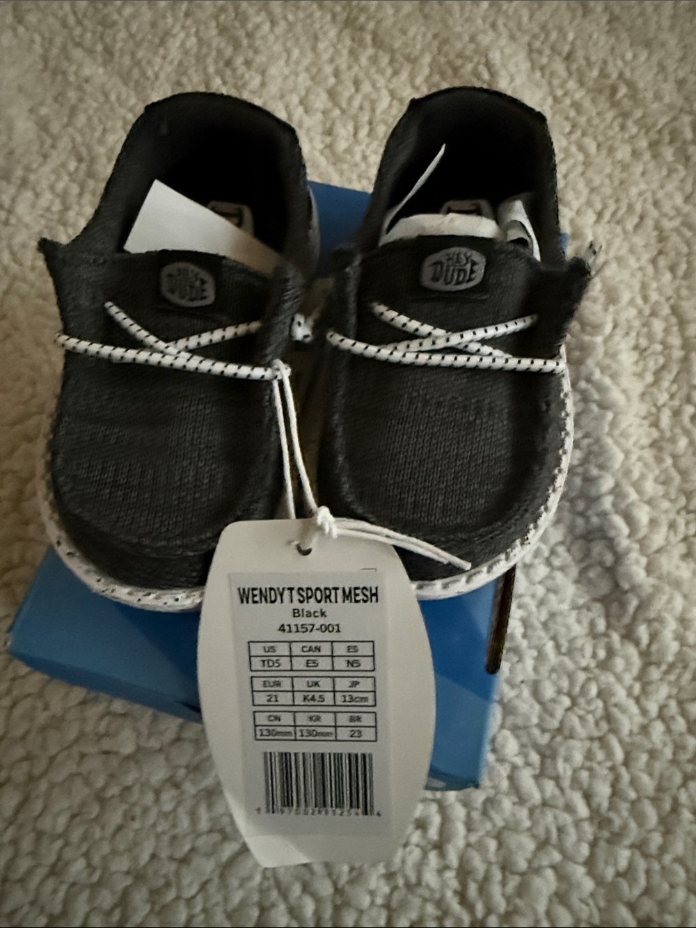 Hey Dude Kids Wendy T Sport Mesh Shoes - Black Toddler 5
